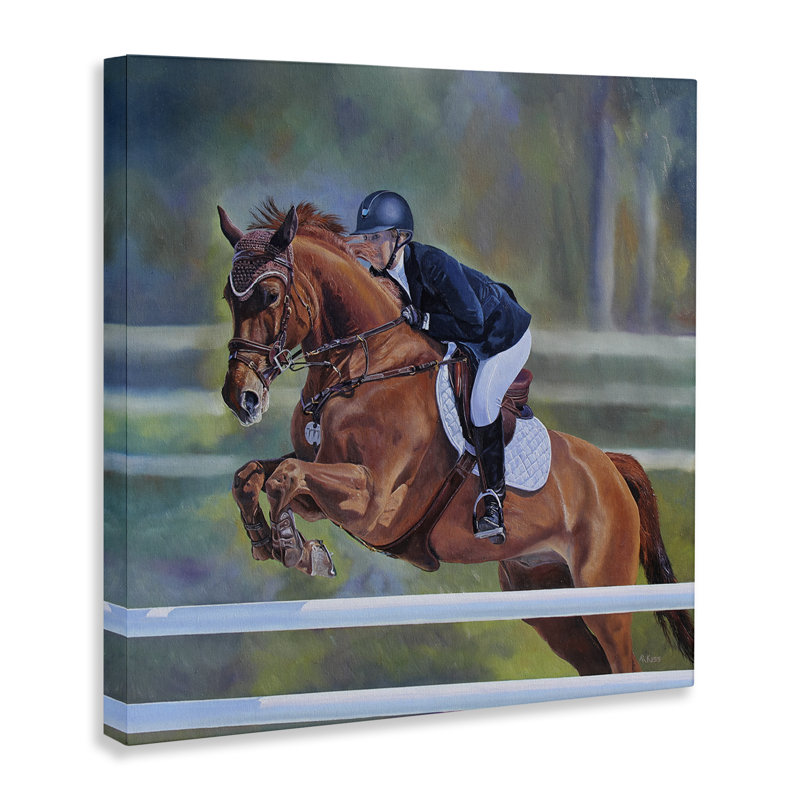 Art mural sur toile Jockey, H 36 po x l 36 po