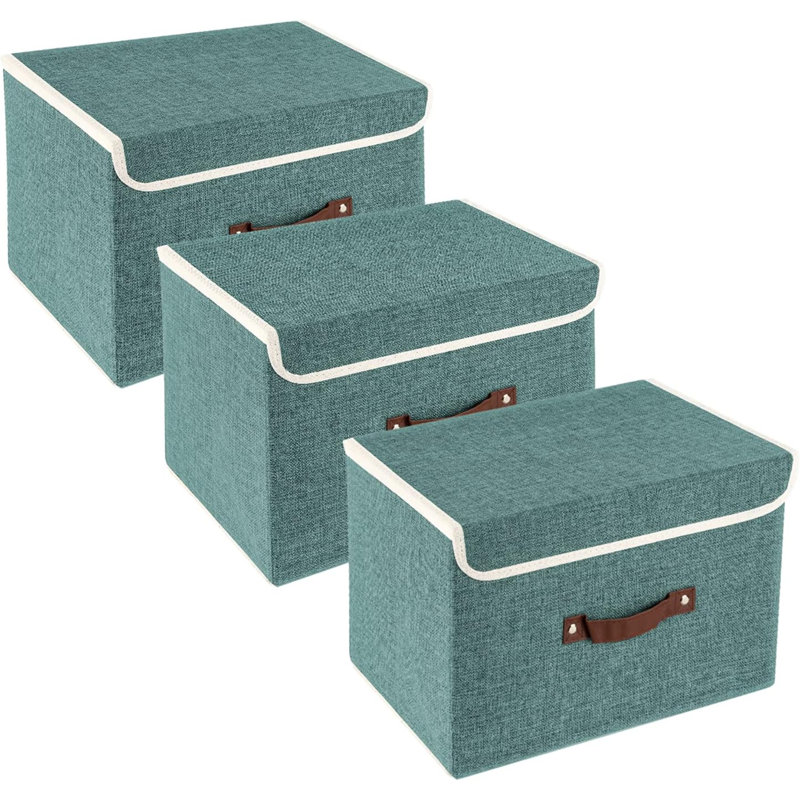 Brayden Studio Fabric Bin, Aqua Deep