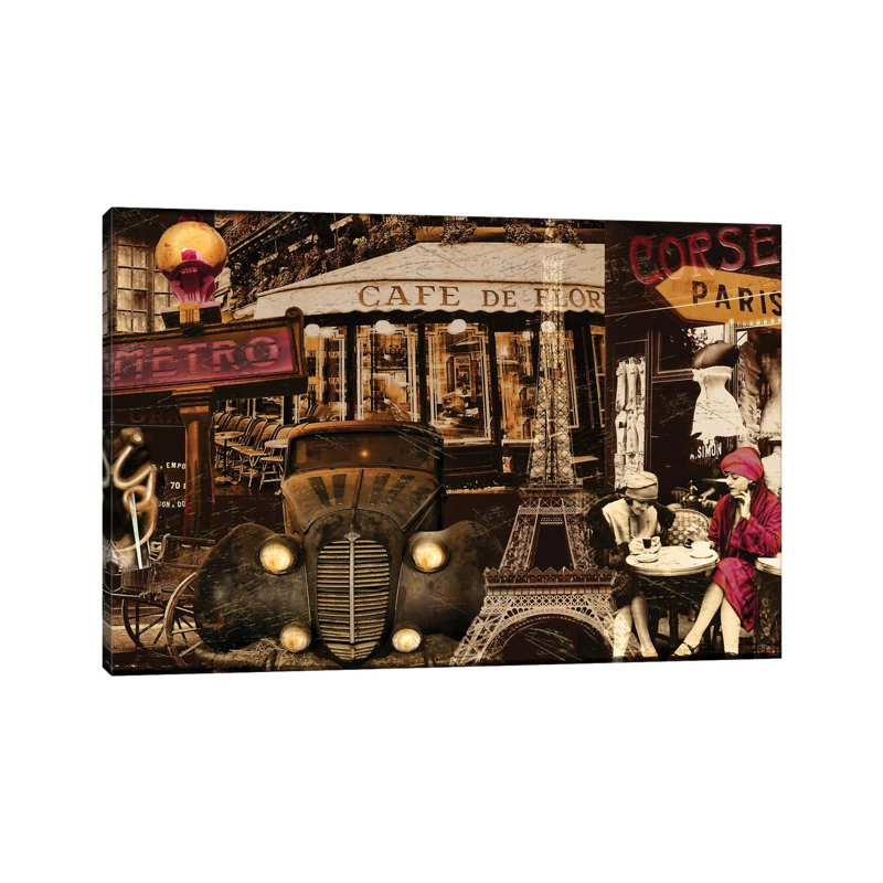 Streets Of Paris I by Color Bakery - Wrapped Canvas Print, 45.72cm H x 66.04cm W