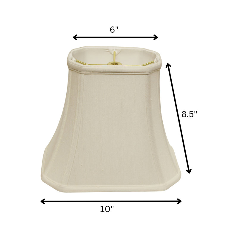 Abat-jour cloche en soie 8,5 po, Blanc, H 8,5 po x l 10 po x P 10 po