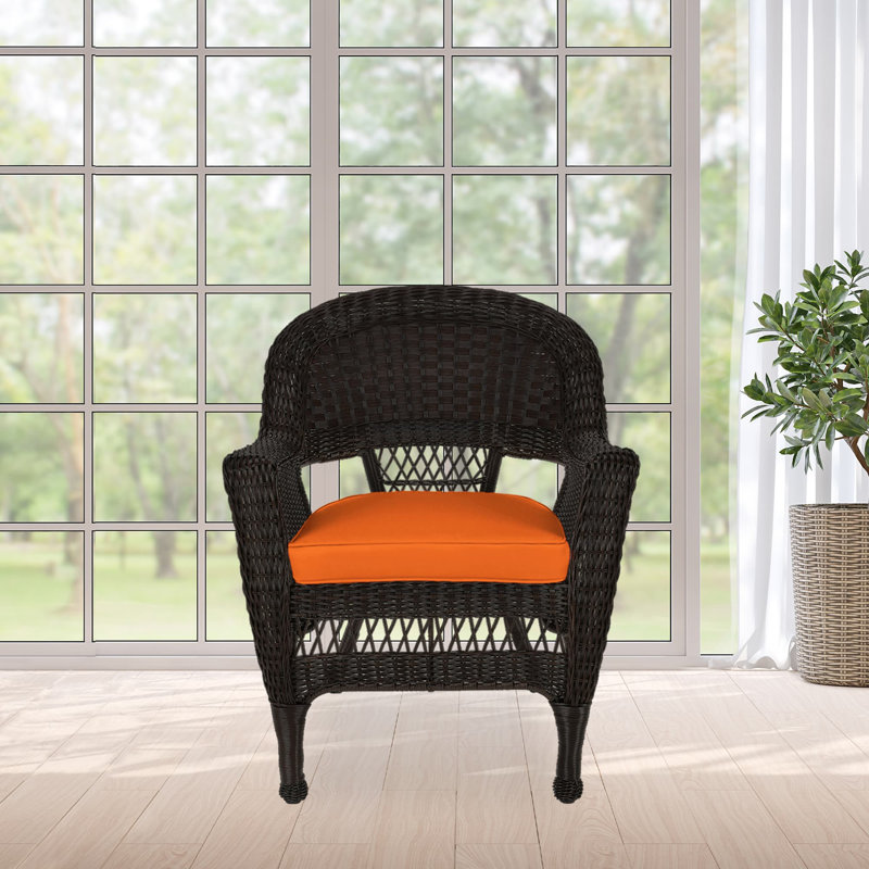 Arliss Steel Outdoor Lounge Chair, Espresso, Orange