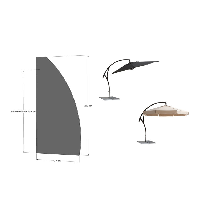 Outdoor Patio Umbrella Cover, 263cm H x 77cm W x 1cm D