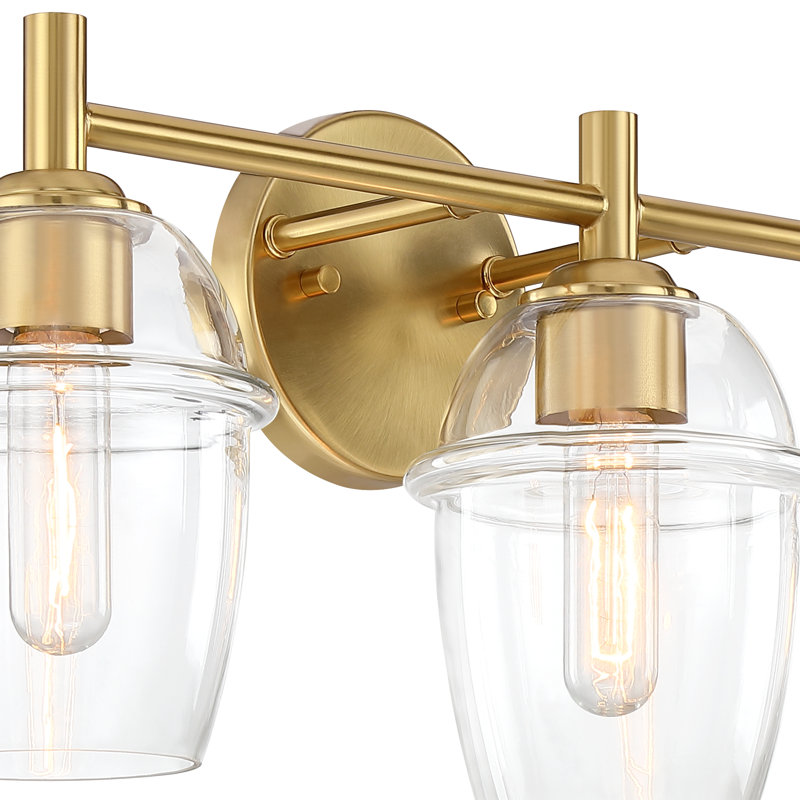 Éclairage pour meuble-lavabo à intensité variable Lecy, Or brossé, 24 po de largeur, 3 lumières