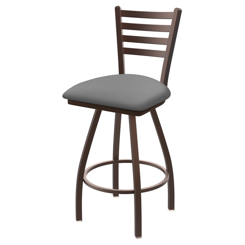 Tabouret de bar pivotant de 36" Evers, Bronze, Vinyle - gris Folkstone Canter, Tabouret de bar (siège d’une hauteur de 30 po)