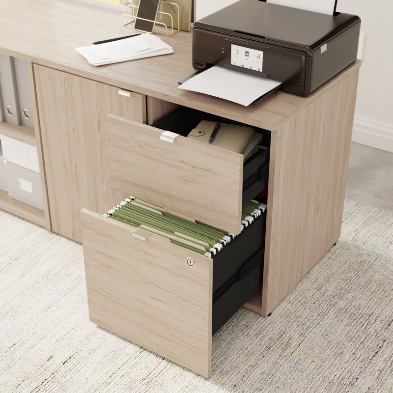 Armoire de rangement avec tiroirs Bush Business Furniture Stratus 30W, Orme naturel