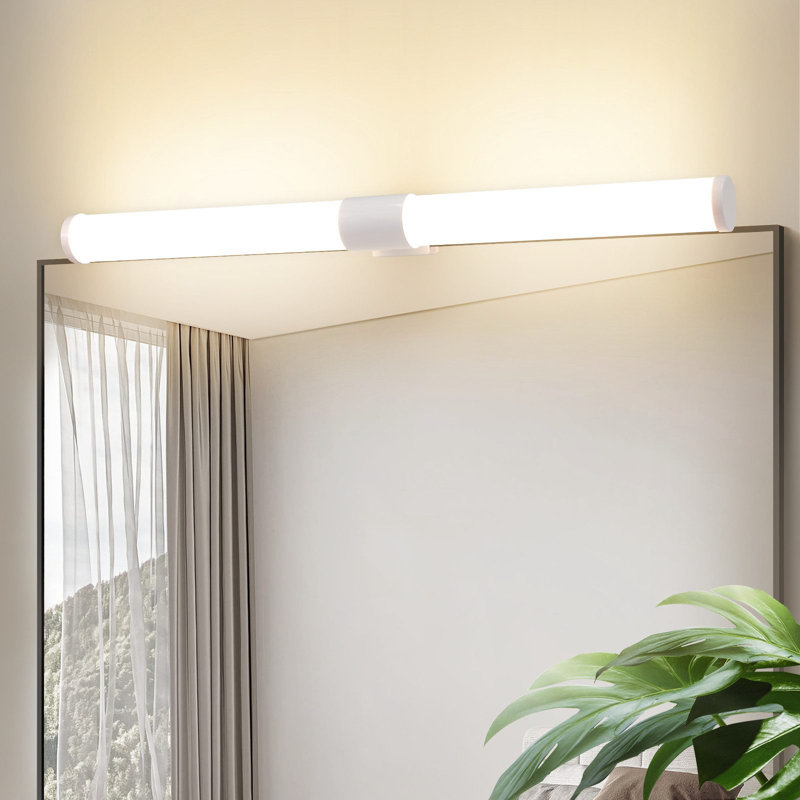 LED mirror light bathroom clampable wall light 6W 4000K bathroom modern, 3.2cm H x 40cm W x 5.2cm D, White