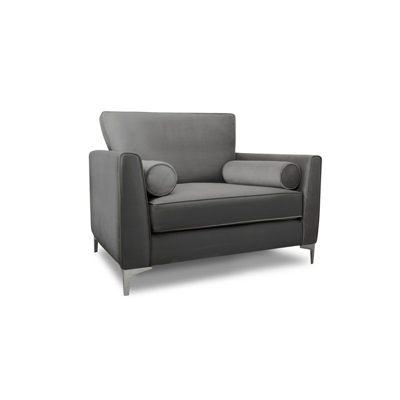 Kyle Upholstered Armchair, Steel