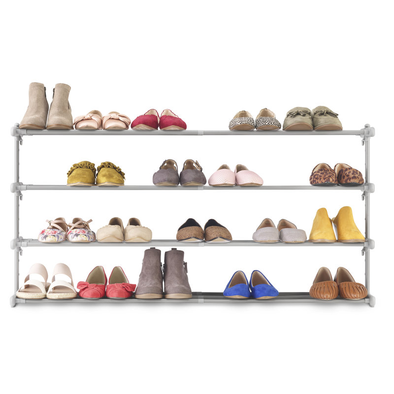 Whitmor 4 Tier Expandable Shoe Rack, Gray