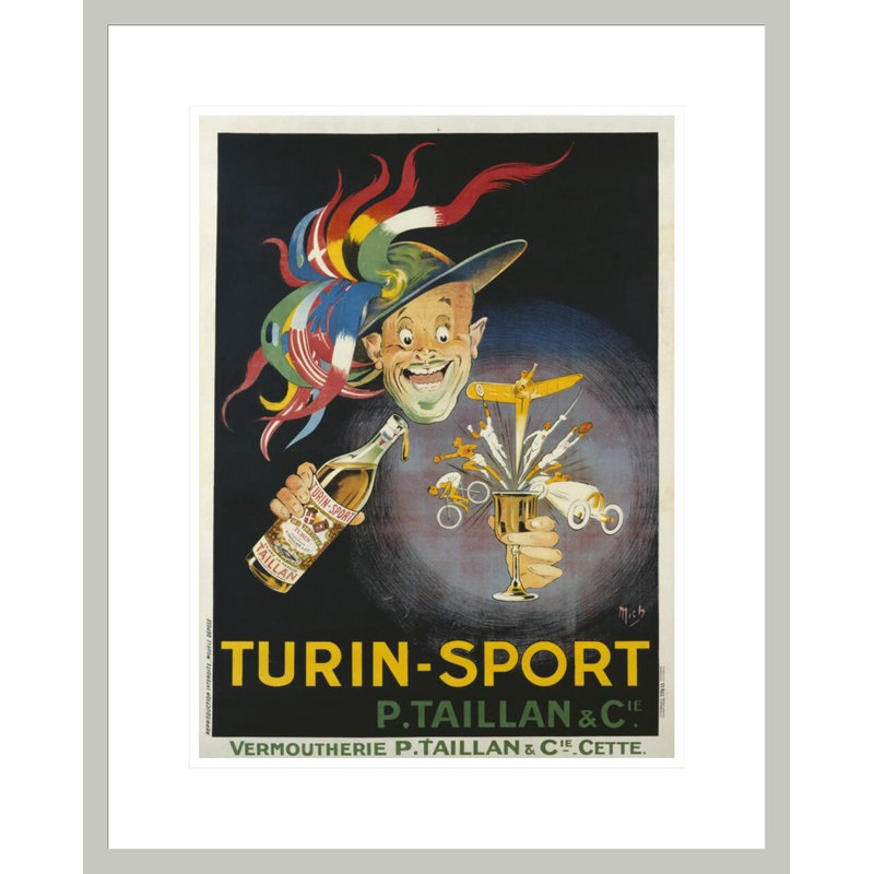 Affiche «Turin-Sport Alcoic Beverage» par Mich, impression giclée encadrée, 21.75" H x 17.59" W