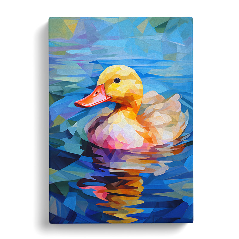 Duck Cubism No.2 - Wrapped Canvas, 76cm H x 50cm W x 3cm D