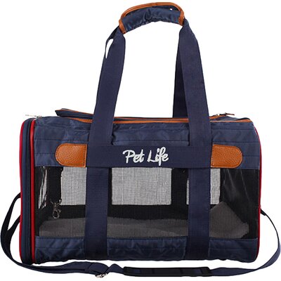 Pet Life Airline Approved Aero-Zoom Lightweight Wire Framed Collapsible Pet Carrier -  B37BLMD