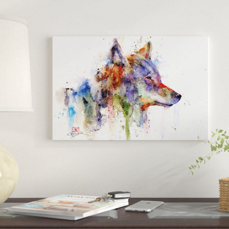 «Coyote» par Dean Crouser, impression sur toile tendue, H 12 po x l 18 po x P 1,5 po, Toile tendue, Pas de tapis