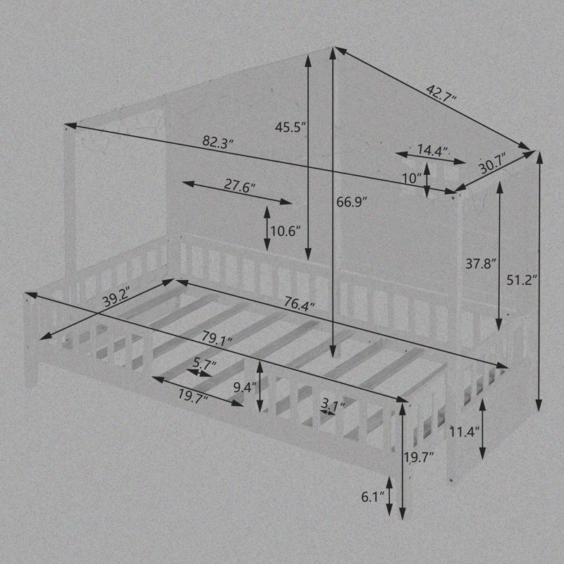 Aija Twin Wood Platform Bed Frame, White