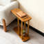 Table de bout moderne en forme de C de style Mid-Century, table d'appoint en bois massif pour canapé, table d'appoint avec canapé au-dessus du canapé, mobilier de salon polyvalent