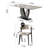 Modern Rectangular Faux Marble Dining Table Set-105507771