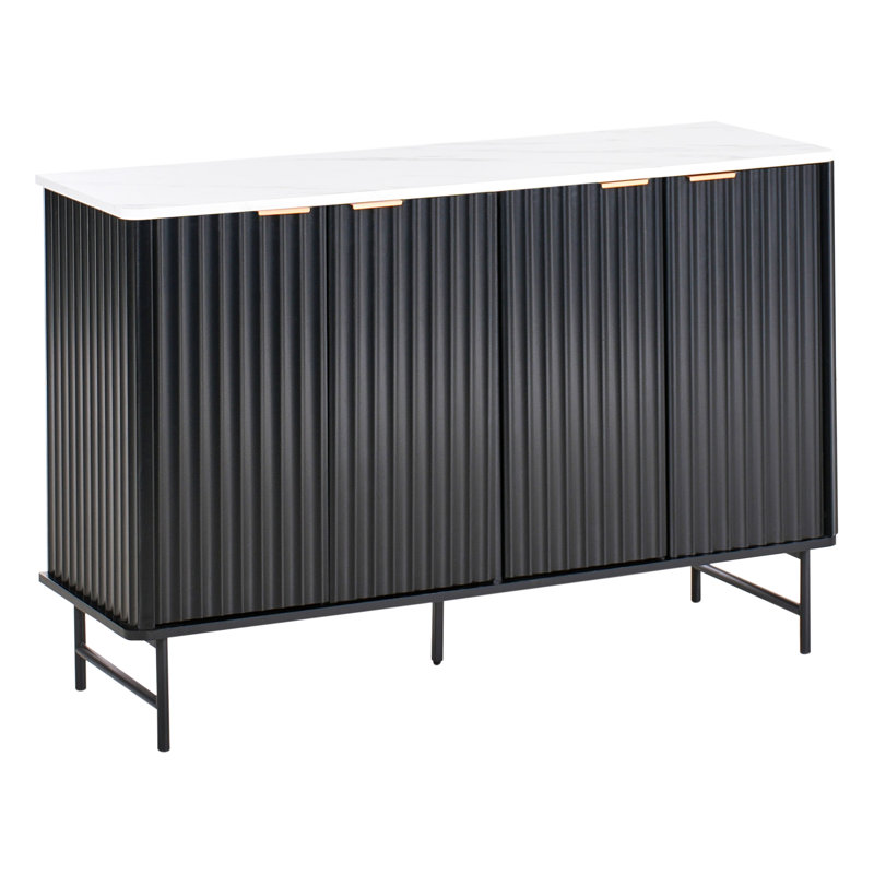 GLASTONBURY 120cm Sideboard, Black/Gold