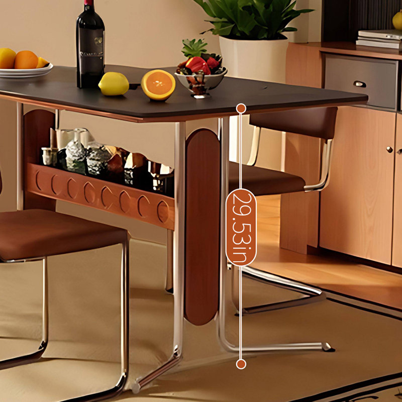 Table de salle à manger Modern Meets, Noir, H 29,53 po x L 62,99 po x l 31,5 po