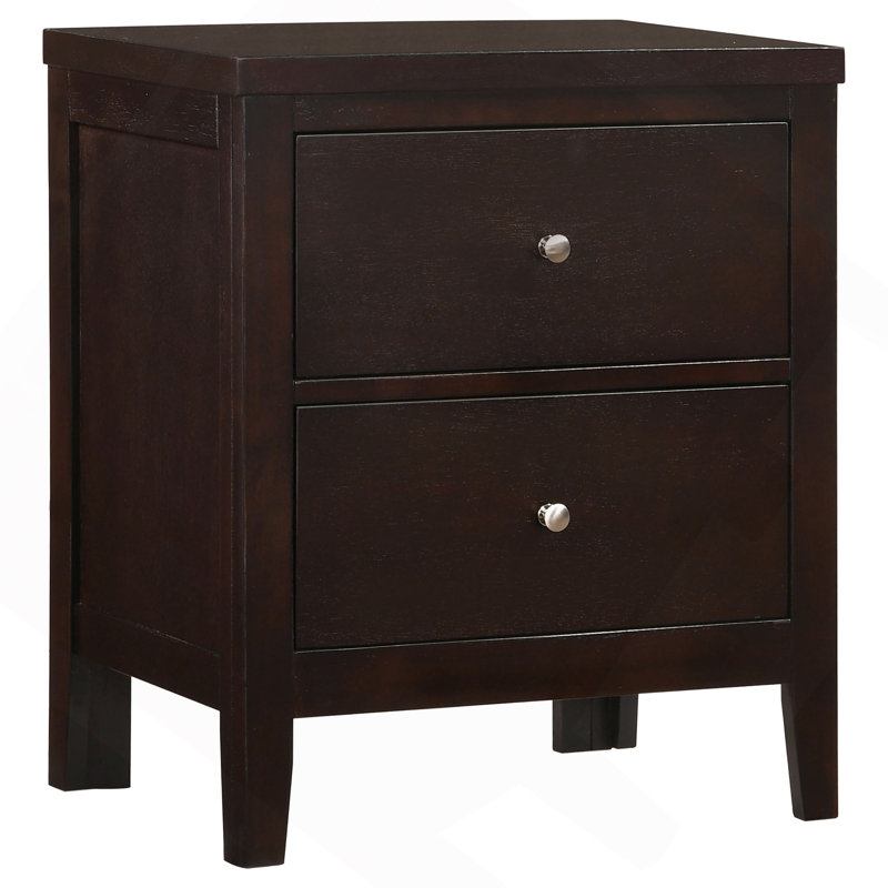 Garrett Cappuccino 2-Drawer Rectangular Nightstand