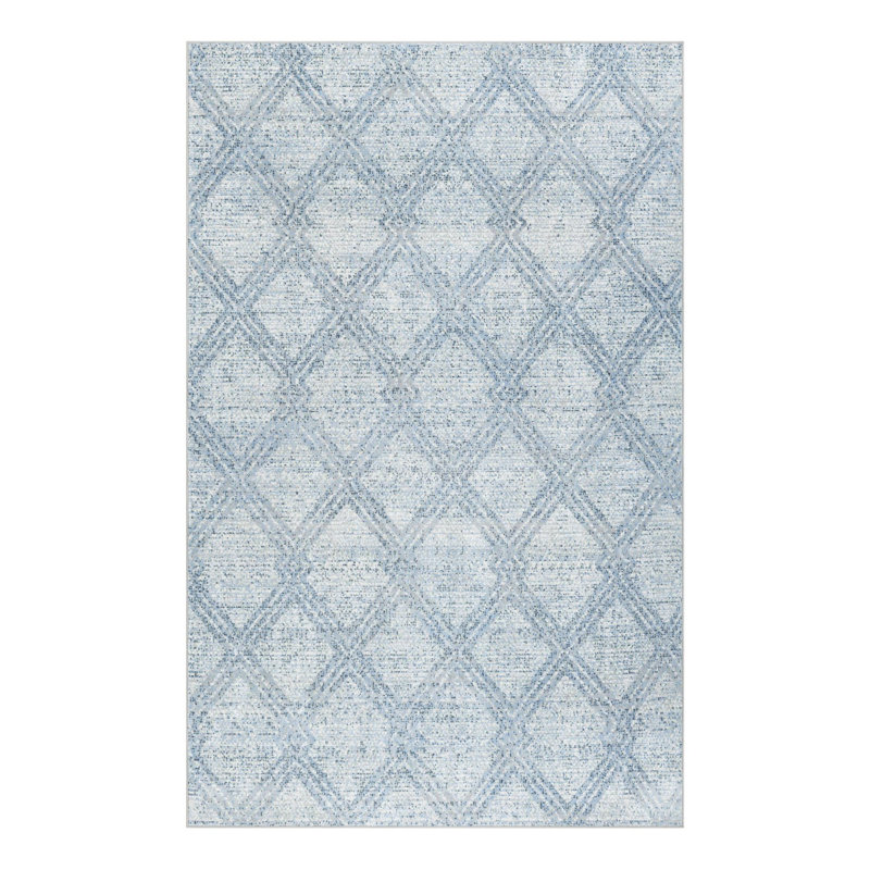 Langley Street® Modern Trellis Massie Rug, Light Blue, Rectangle 7'10" x 10'