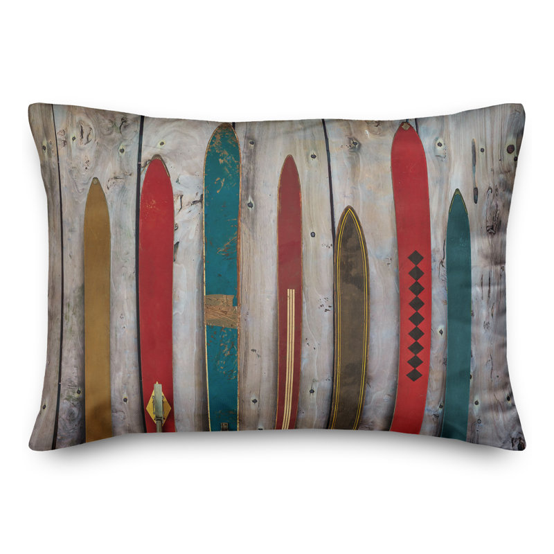  Vintage Skis Rectangular Pillow Cover and Insert