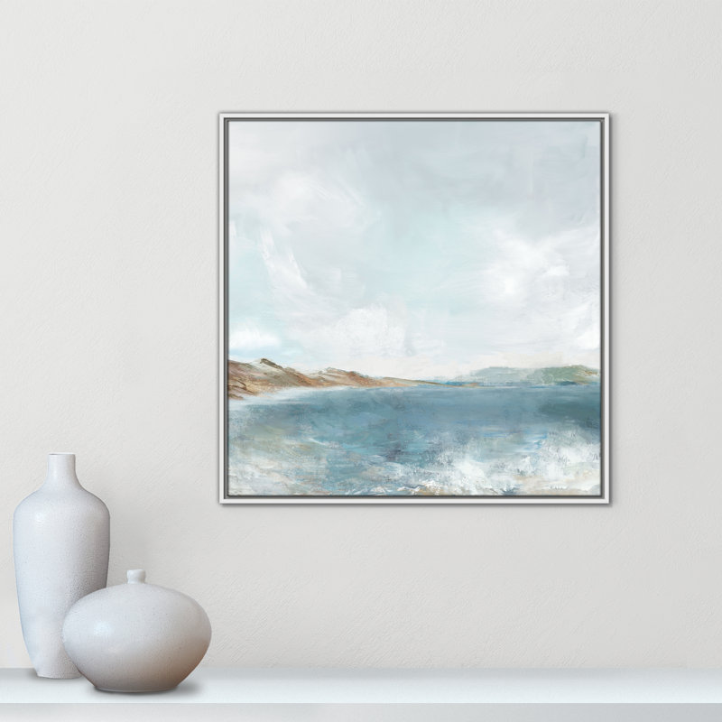 Echoes in Blue Print par PI Studio, Flotteur blanc, H 31,5 po x l 31,5 po