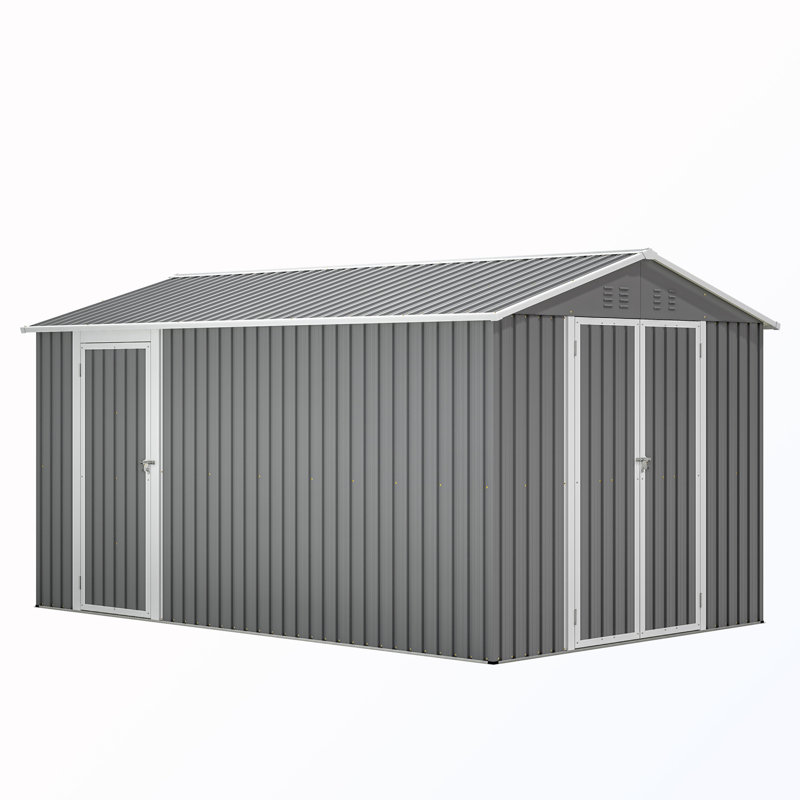 Outdoor Storage Shed With Additional Lockable Side Door