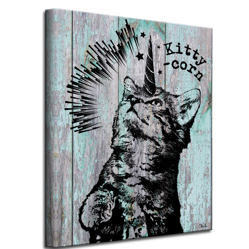 «Animal» Kitty-Corn », impression sur toile tendue, H 16 po x l 12 po x P 1,5 po