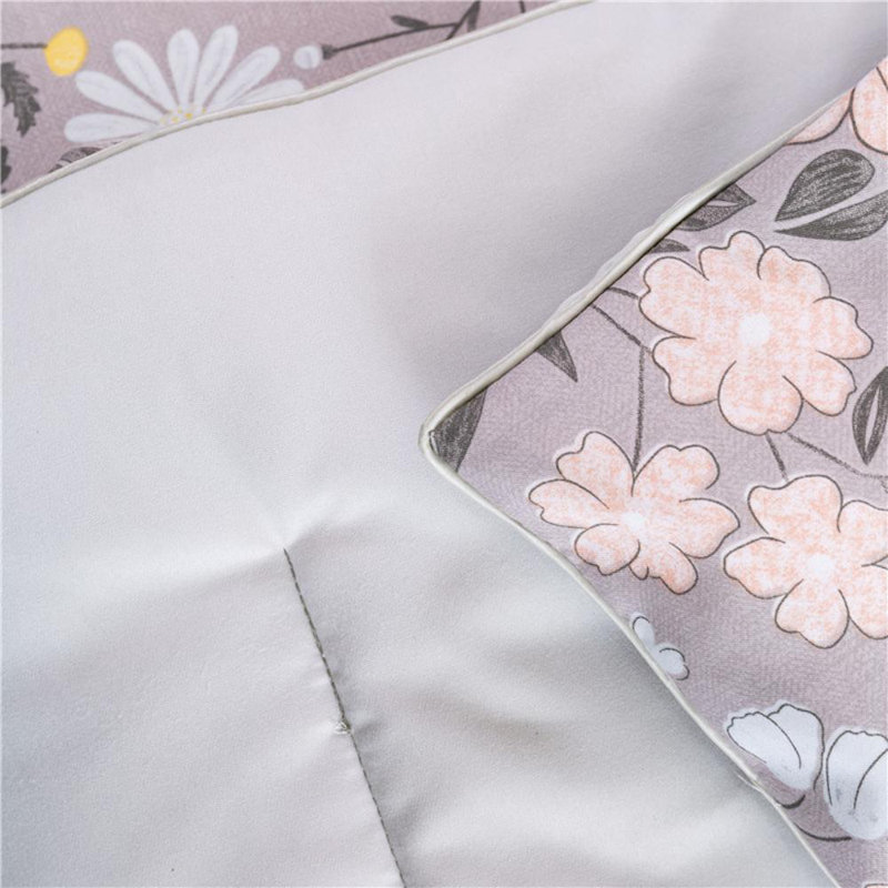 Cotton Blend Sateen Comforter, White/Yellow Floral, King Comforter  + 2 King Pillowcases