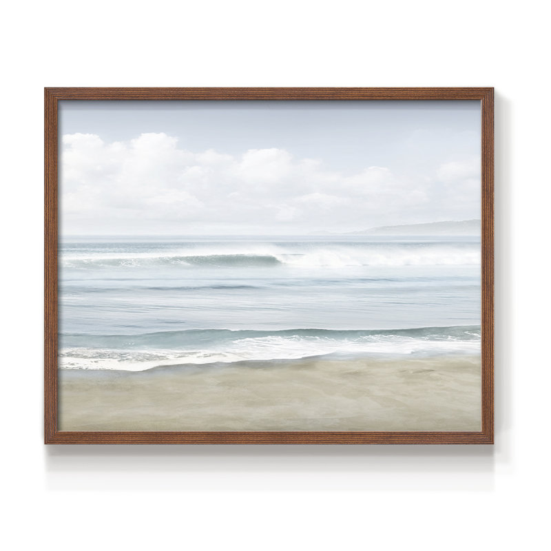 Douces vagues intemporelles - impression encadrée - réarmable, Noyer, H 22 po x l 28 po