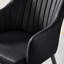 Calley Faux Leather Dining Chairs -Bucket Tub Seat with Tapered Metal Legs and Vertical Stitching-873395548