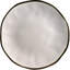 Service de table 16 pièces en grès blanc mat avec motif texturé et bordure dorée