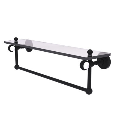 Jarrell Glass Bracket Shelf with Towel Bar