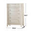 Commode 5 tiroirs en bois blanc perle