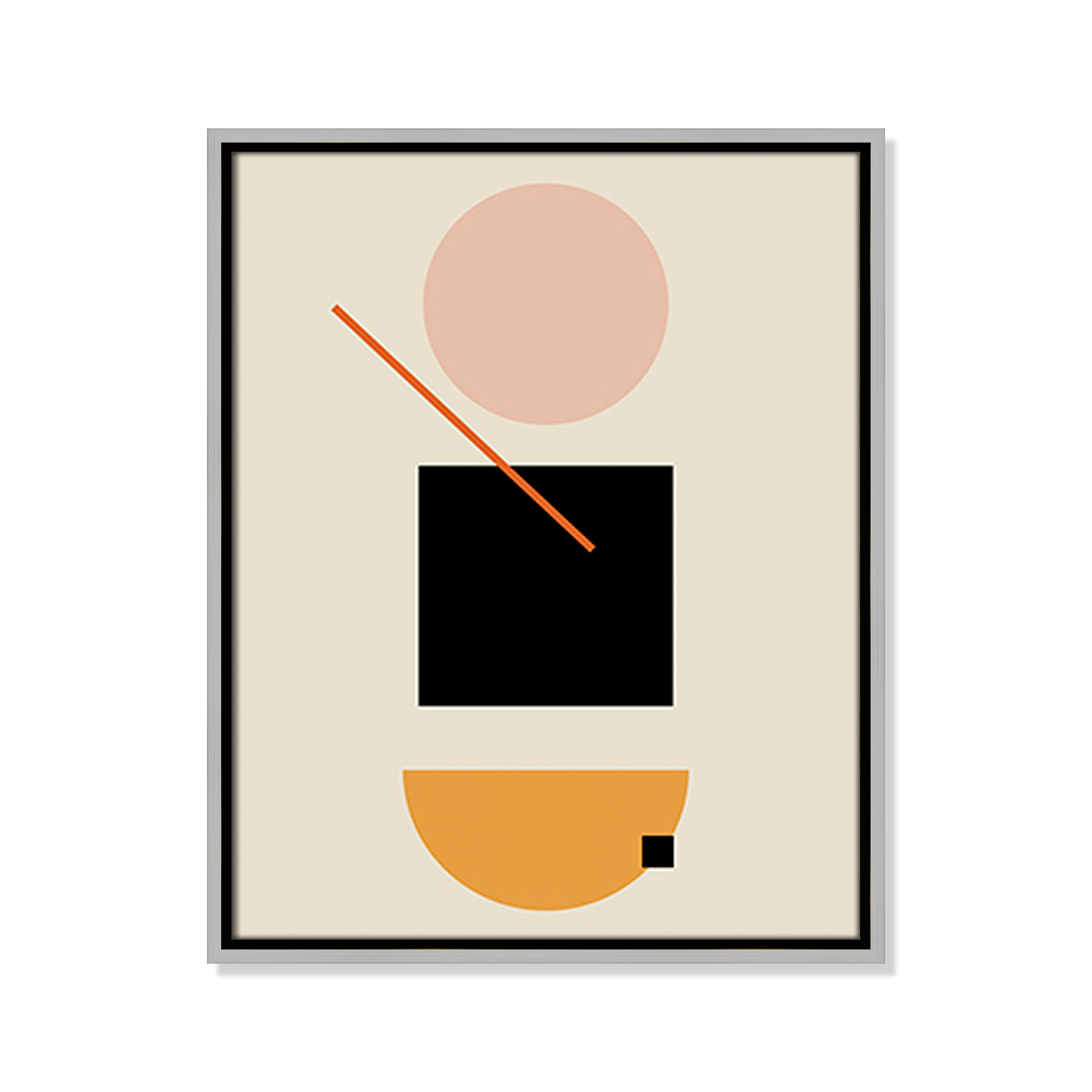 Simple Shapes by Daniela Santiago, 21.5" H x 17.5" W x 2" D, Silver Framed