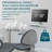 Set of 2 White Monitor Mounts with Adjustable Keyboard Tray