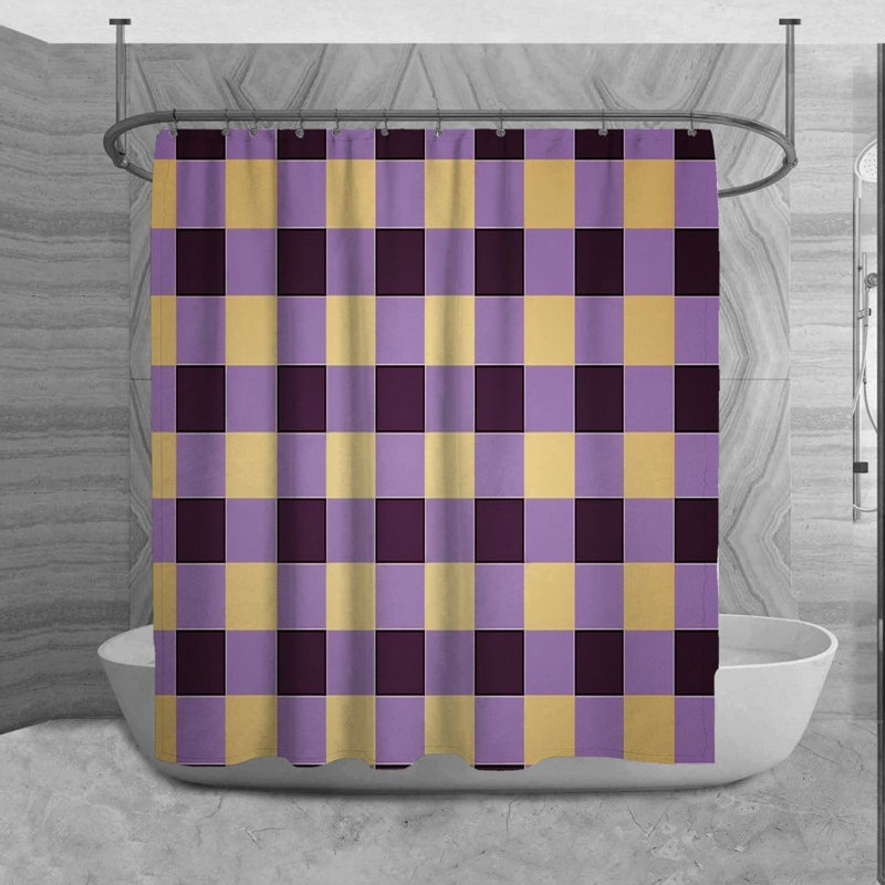Rideau de douche Naftali Gingham, H 73 po x l 70 po