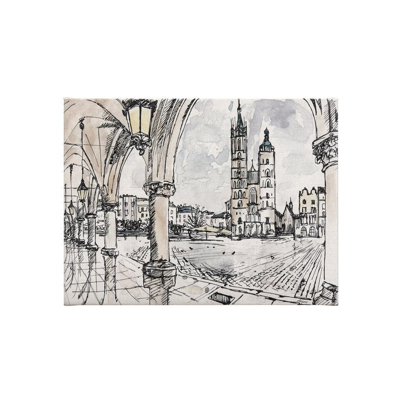 «Travel souvenirs IV a», toile texturée embellie à la main, H 21 po x l 28 po x P 1,5 po