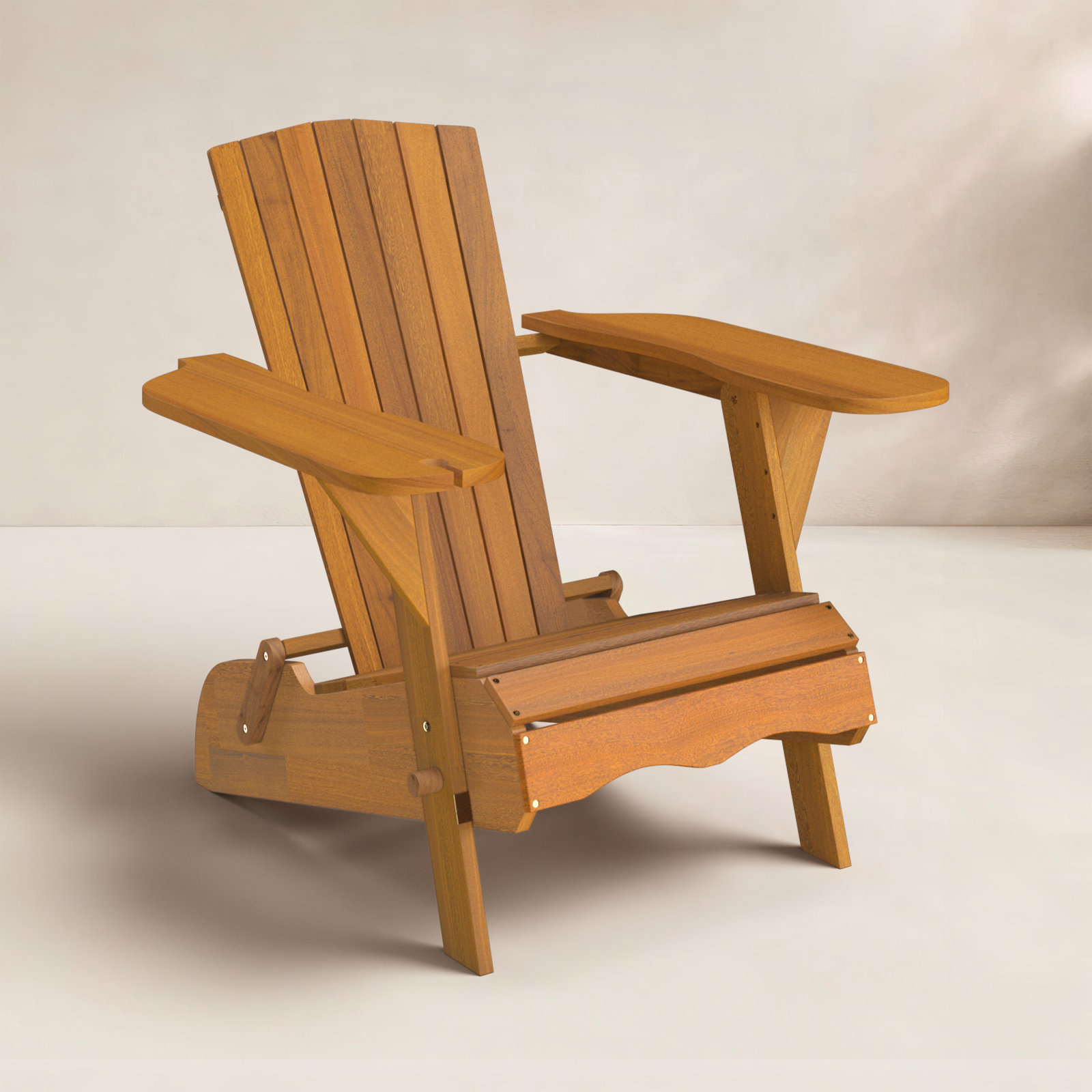 Boonville Eucalyptus Outdoor Adirondack Set, Natural