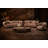 Arden Curved Upholstered Sofa – Modern Deep Seating Couch, Taupe Fabric