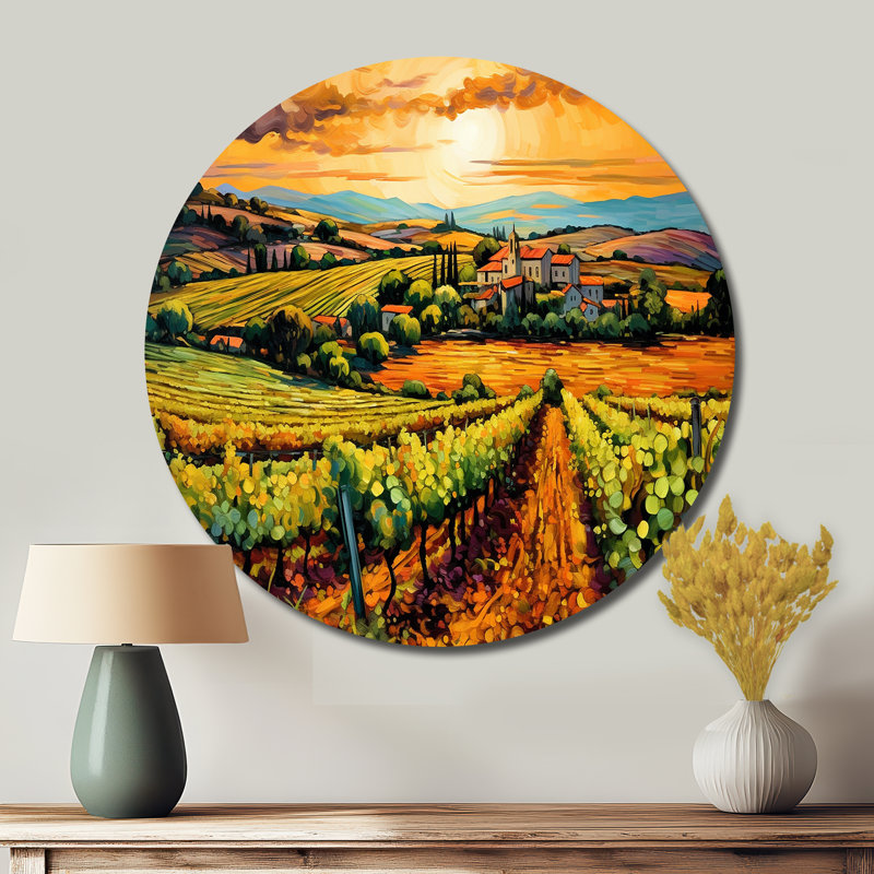 Gaige - Paysages, art rond en métal, H 36 po x l 36 po