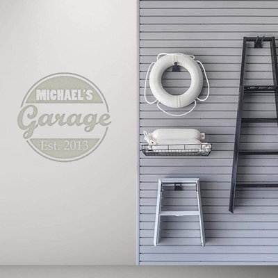 Décalcomanie murale Trinx Garage avec nom personnalisé - CS49