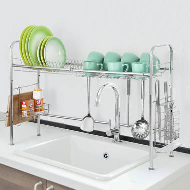 Metal Over The Sink Dish Rack Kovot Finish: White