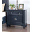 Mobilier de chambre à coucher de style transitionnel 1pc Table de chevet en nickel avec poignée ronde