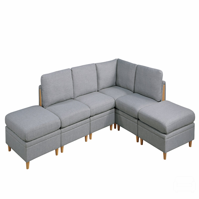 Ensemble modulaire - 6 pièces, H 35 po x l 126 po x P 96 po