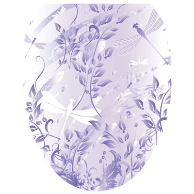 Décalcomanie de siège de toilette Botanical Dragonfly - Élégant couvercle en vinyle avec couvercle en vinyle