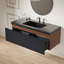 42 Inch Black Bathroom Vanity with Resin Sink, Single Drawer Storage, Pre- Assembled Wall-Mounted Vanity Cabinet
