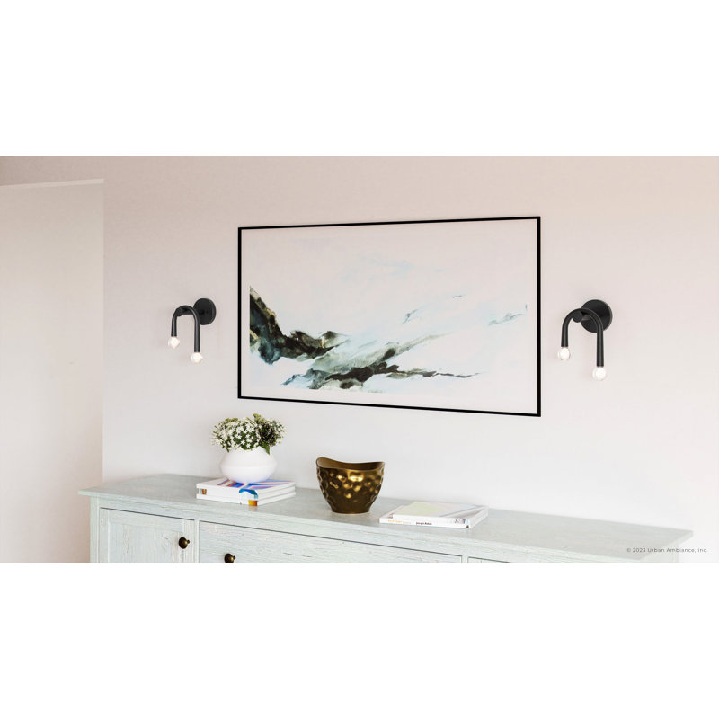 Elvir Steel Armed Sconce, Matte Black