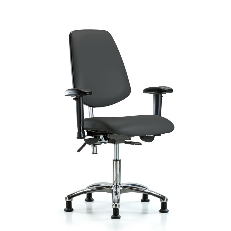 Chaise de travail ergonomique Amelie, Anthracite, Patins, Non inclus