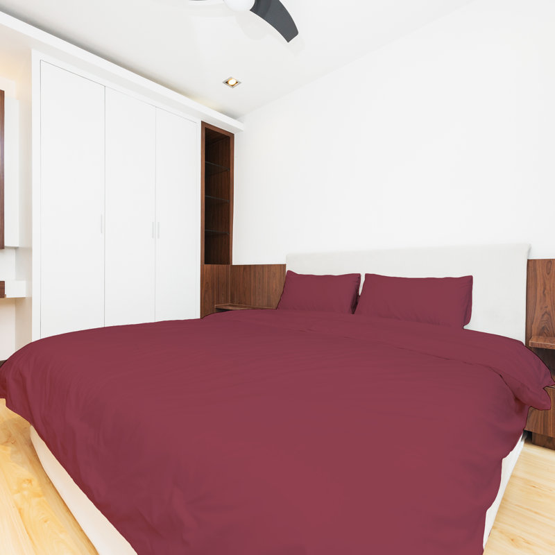 Microfiber Sheet Set, Full Sheet Set + Fitted Sheet + 2 Pillowcases, Burgundy
