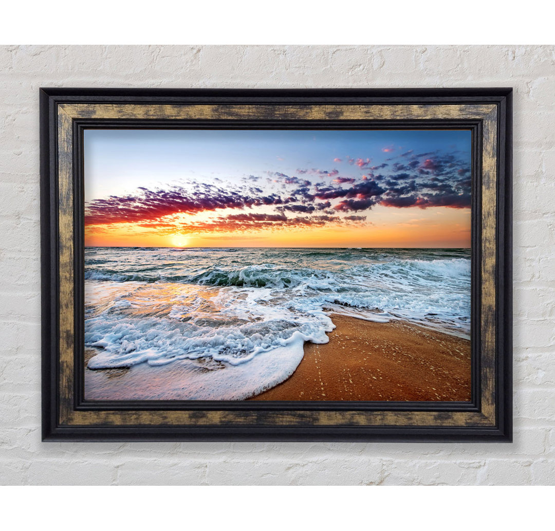 Gerahmtes Poster Ocean Sunset Swell